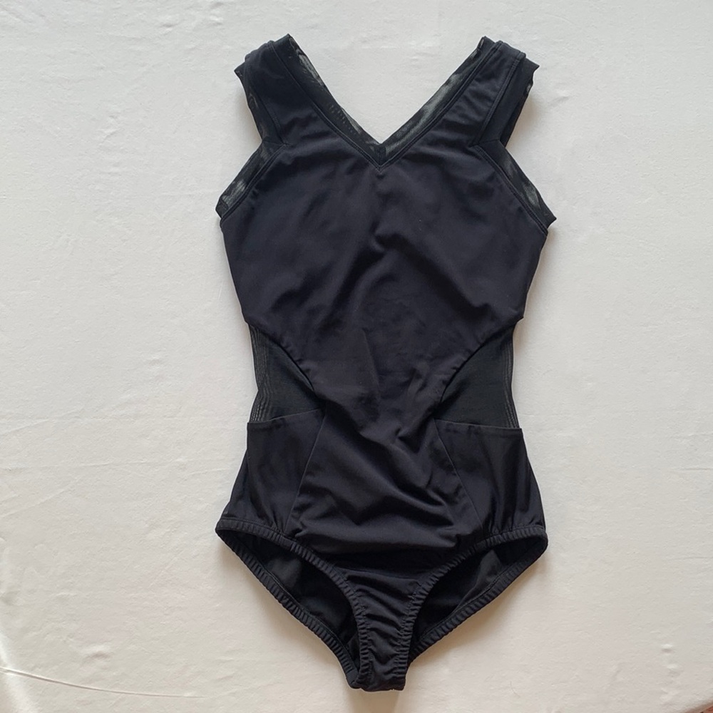 Zarely Alicia Black Mesh Leotard - XXS